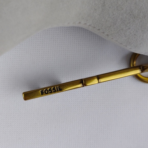 Fossil Brass Key Keychain with Leather Accent - Picture 5 of 5